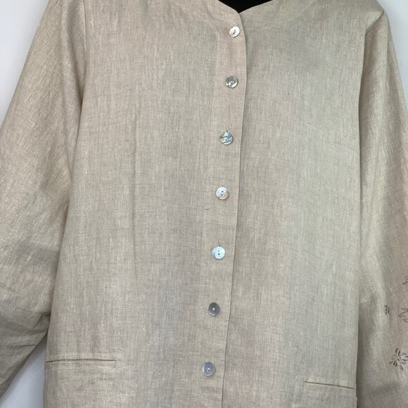 Vintage Ulla Popken Junonia Embroider Linen Jacket - Picture 10 of 14